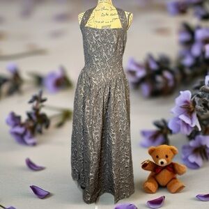 NWT Luxxel Black Jacquard Puff Midi Dress, size medium